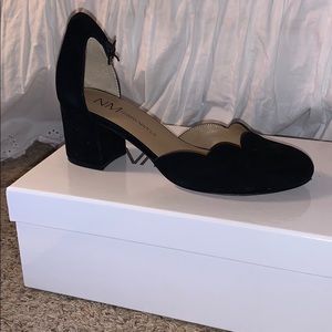 Black suede heel